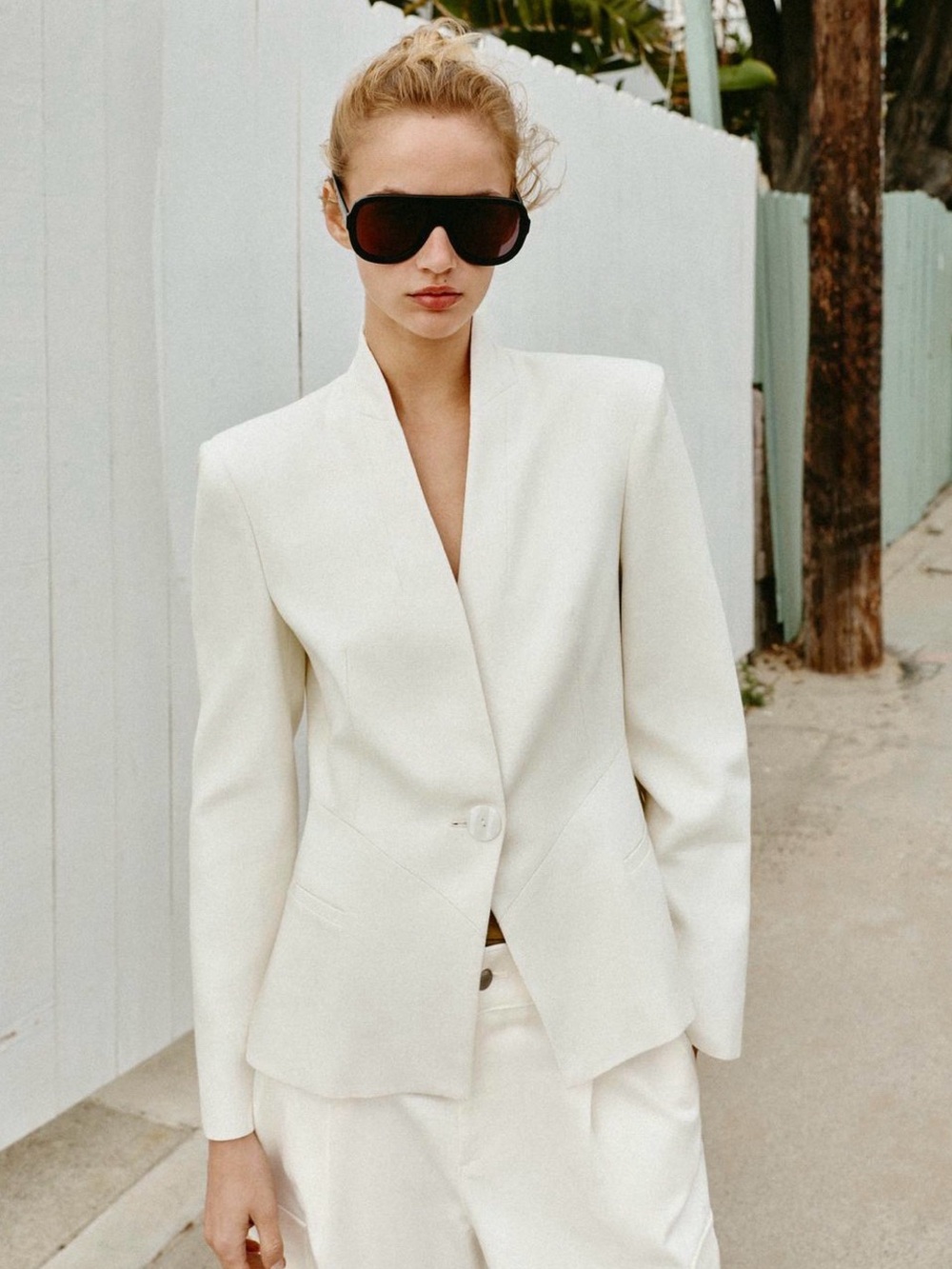 ZARA Fitted Blazer with Shoulder Pads
